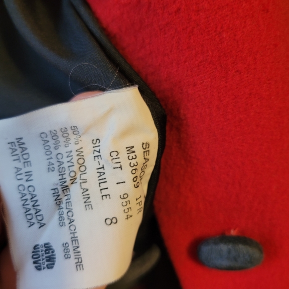 Peter Nygard Red & Black Wool Blend Jacket with Pockets - Picture 7 of 8